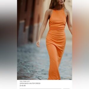 Zara orange midi dress